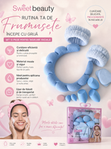 Set Beauty 12 Piese Bleu - Bentita, Bureti si Pufuri