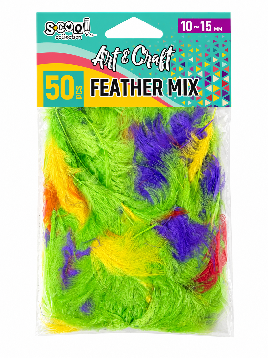 Pene decorative colorate – 50 bucati