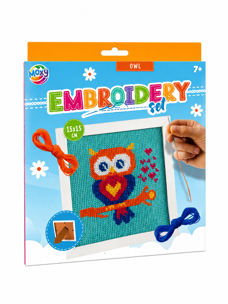 Set broderie cu ramă, 15 x 15 cm