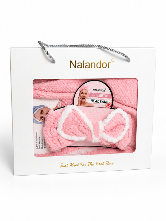Set Prosoape Nalandor – Turban pentru Păr, Bentiță și Prosop de Corp