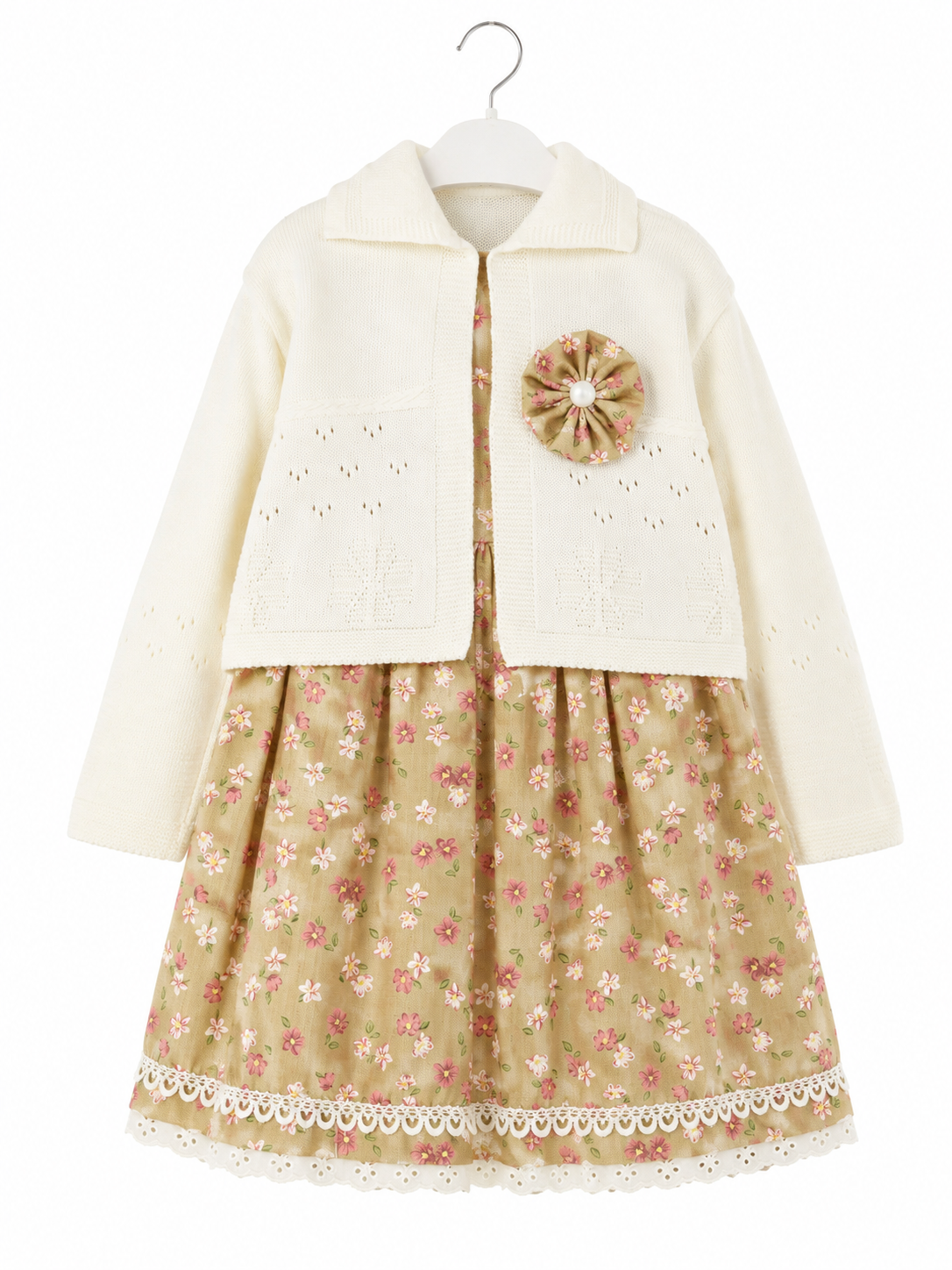 Rochie pentru fetite cu imprimeu floral si bolero