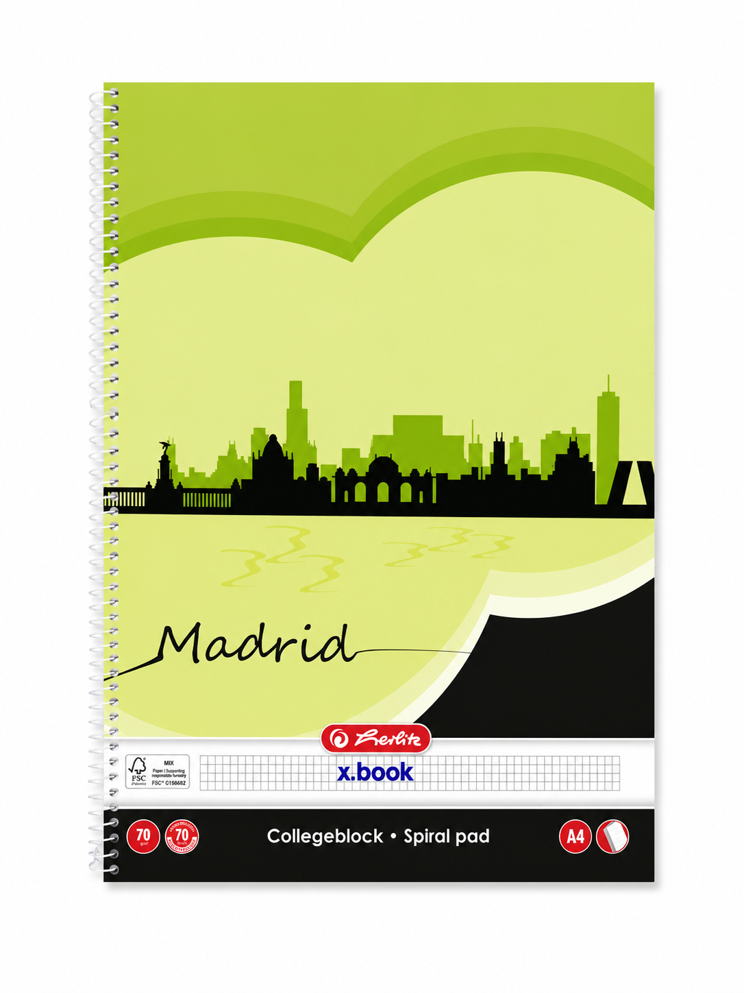 Caiet A4 Herlitz dictando sau mate, 70 file