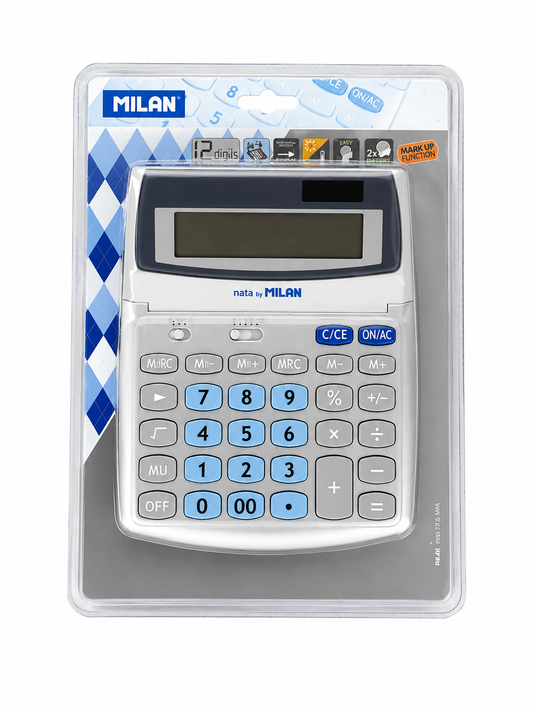 Calculator Milan cu 12 digiți, afișaj extra-large