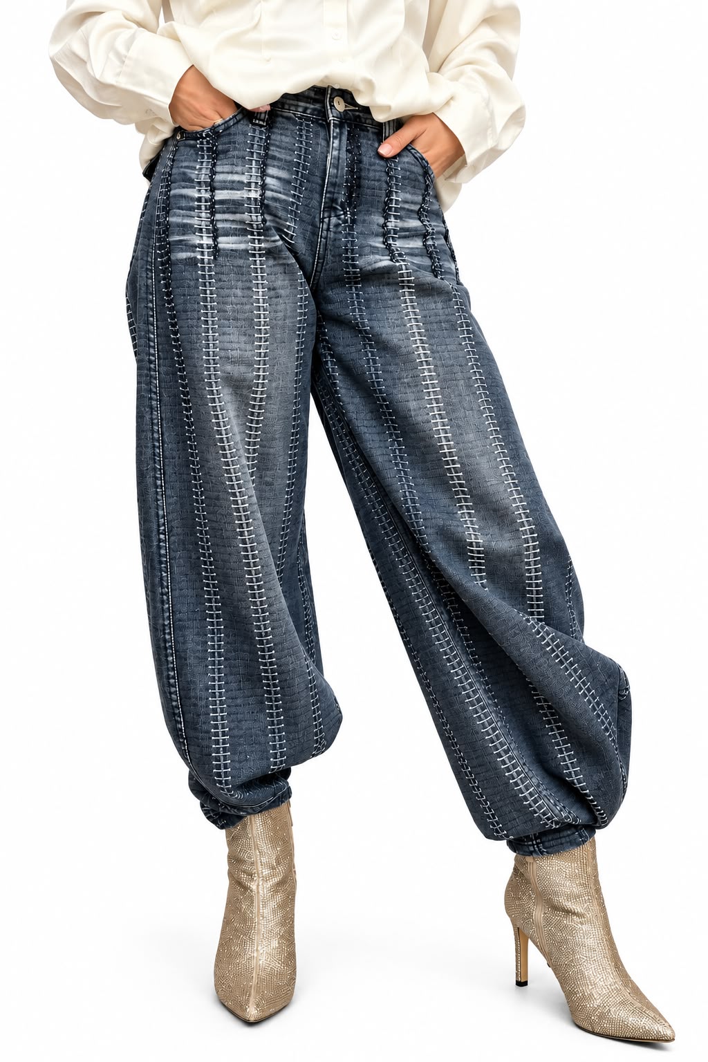 Blugi dama Wide Leg – modele diverse cu detalii statement