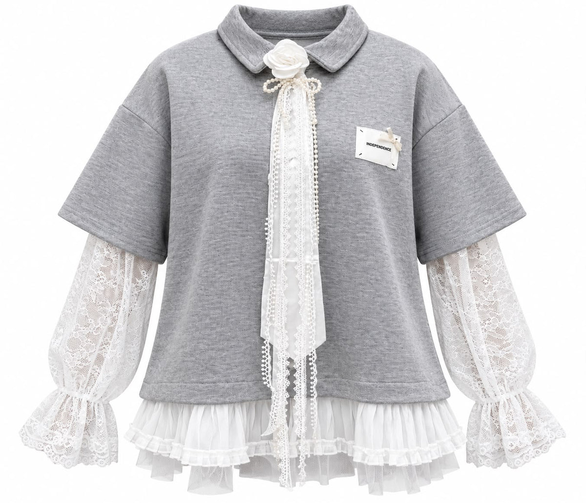 Bluza dama eleganta cu dantela si detalii decorativ - marime universala