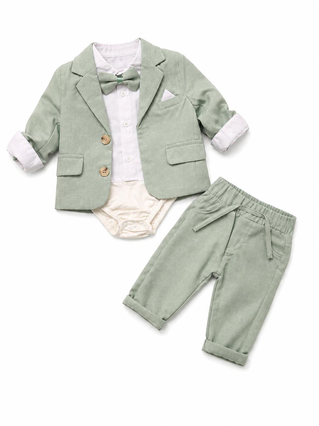 Compleu elegant bebe baieti cu sacou, camasa si pantaloni