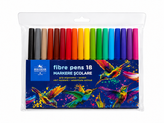 Carioci Koh-I-Noor Colibri, set 18 culori