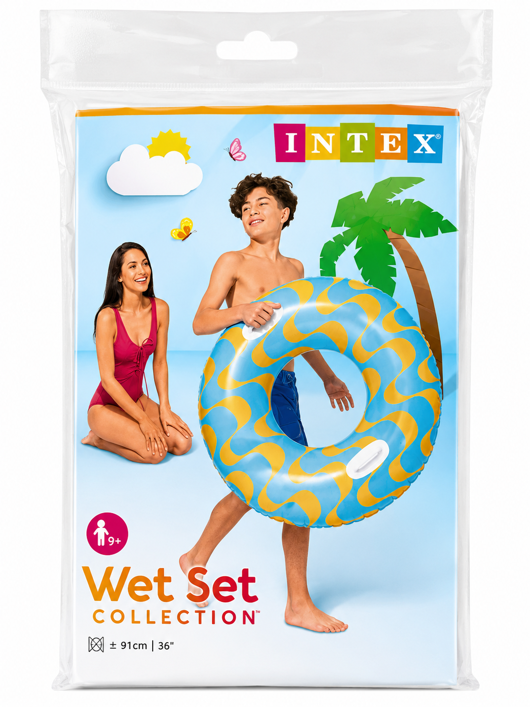 Colac de înot 91 cm, Multicolor, 9 ani+