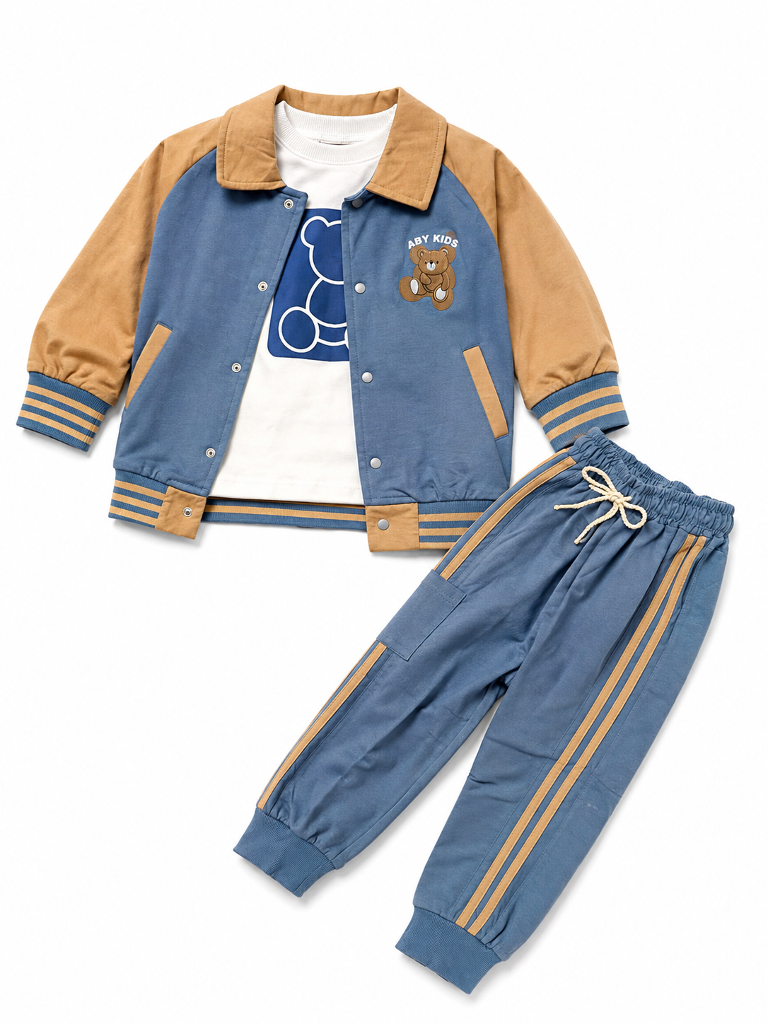 Compleu băieți 3 piese – Jachetă, Tricou și Pantaloni