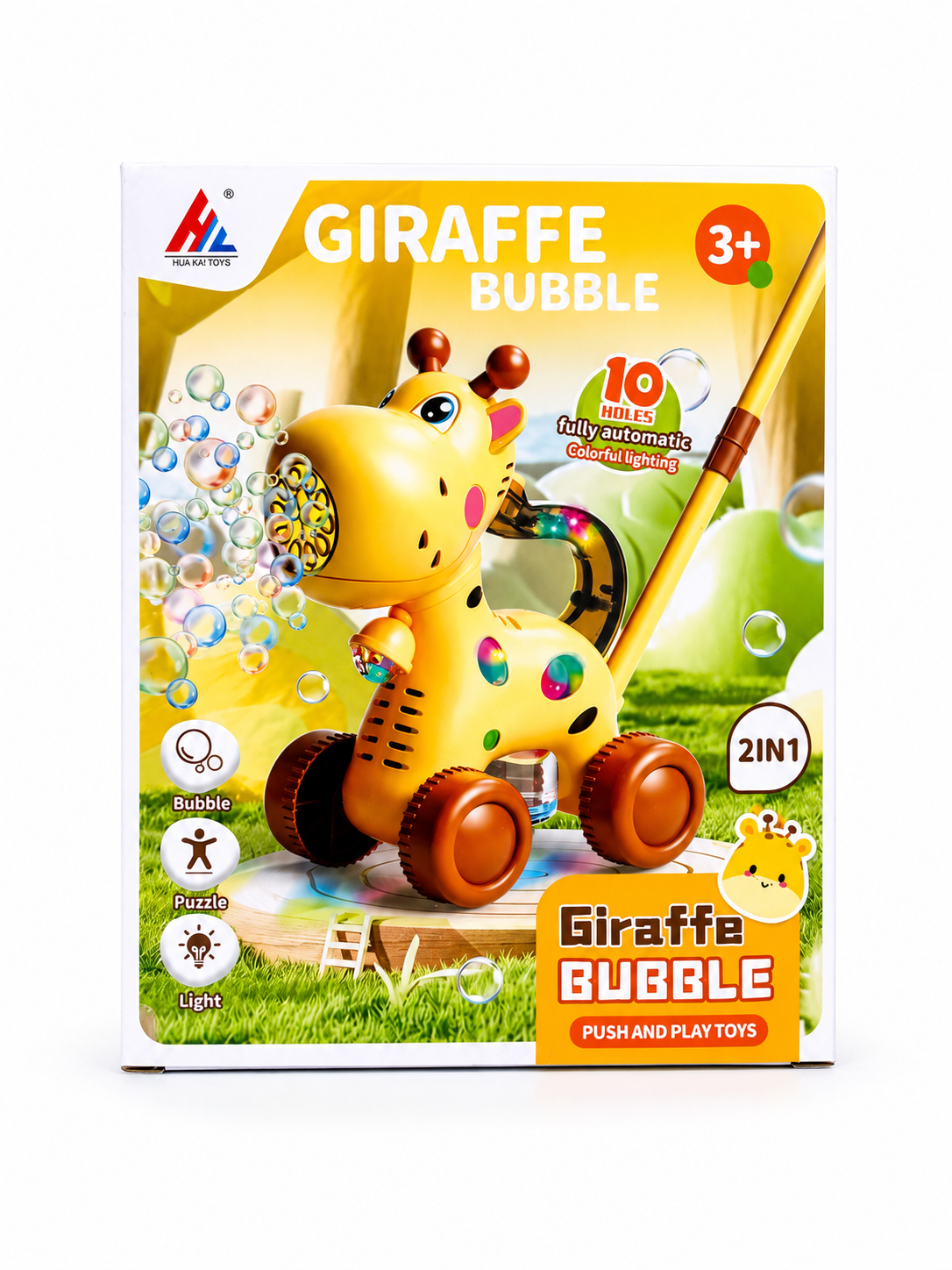Jucărie de Împins Girafă cu Baloane de Săpun