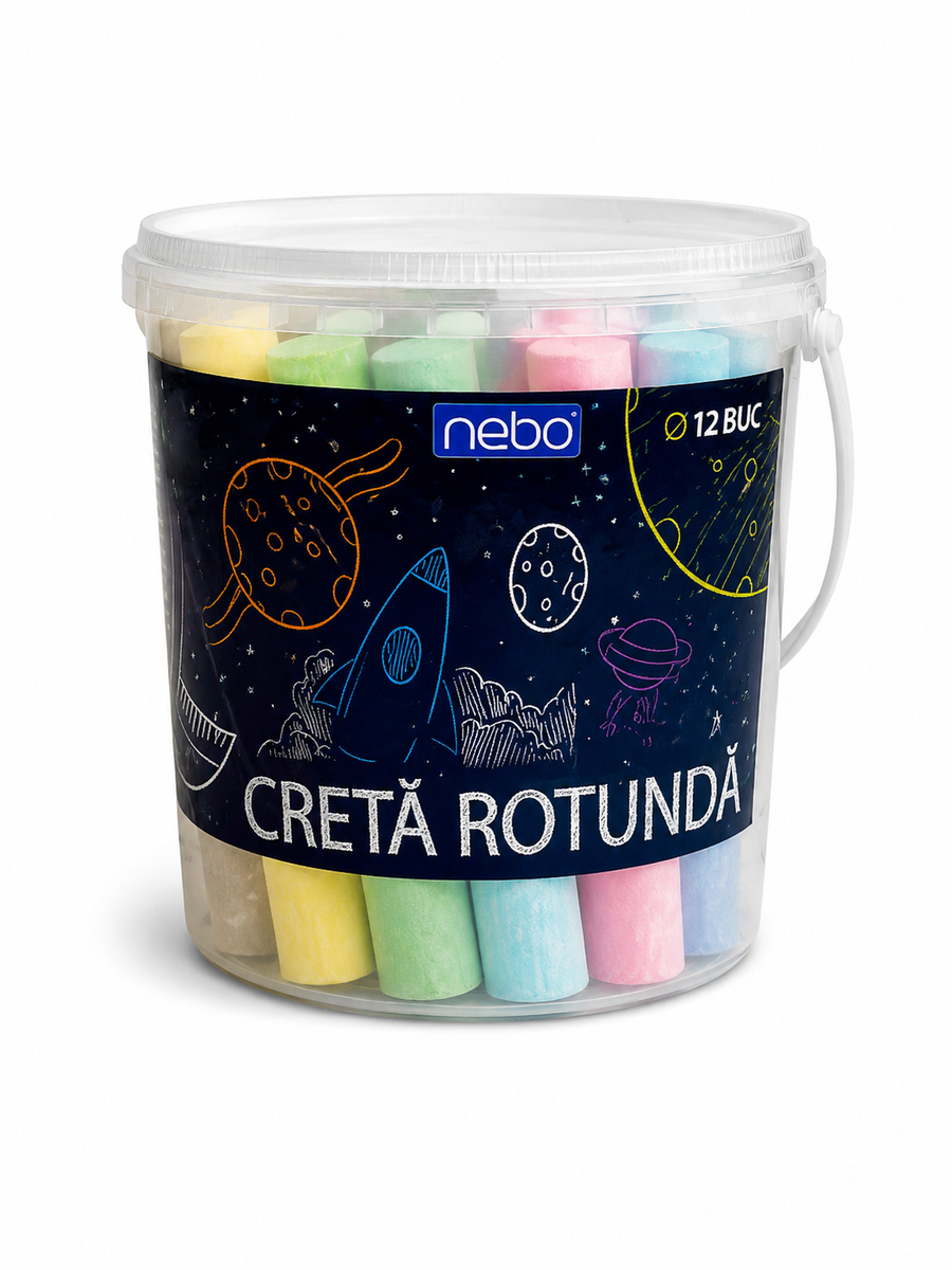 Cretă jumbo colorată, 12 bucăți