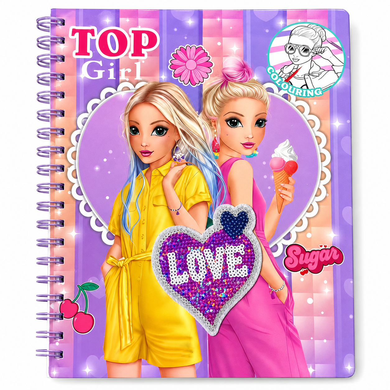 Carte de colorat Top Girl cu spirala - Diferite modele