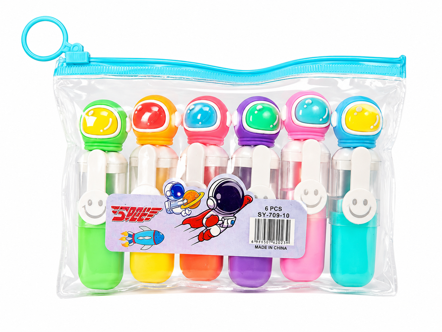 Set 6 mini markere colorate cu astronaut