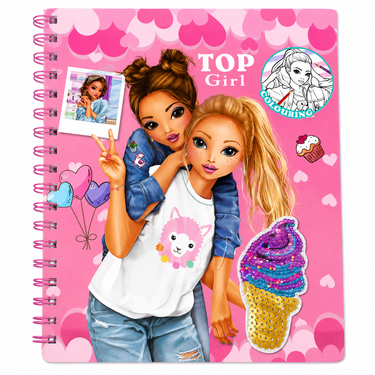 Carte de colorat Top Girl cu spirala - Diferite modele