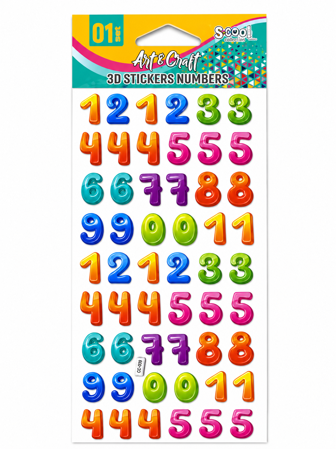 Stickere 3D cu cifre colorate – Art & Craft