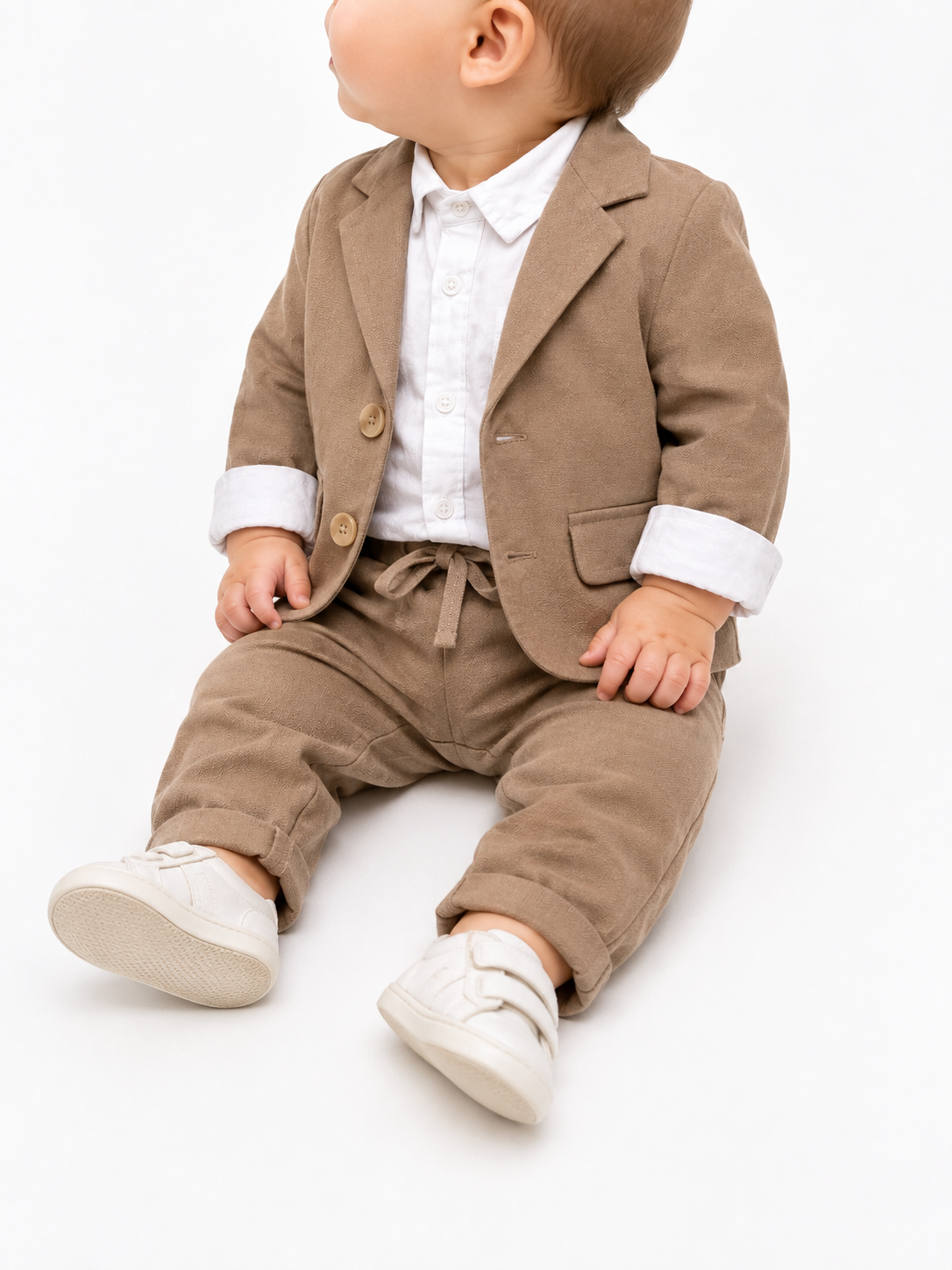 Costum elegant băieți 3 piese – Sacou, Body-Cămașă și Pantaloni