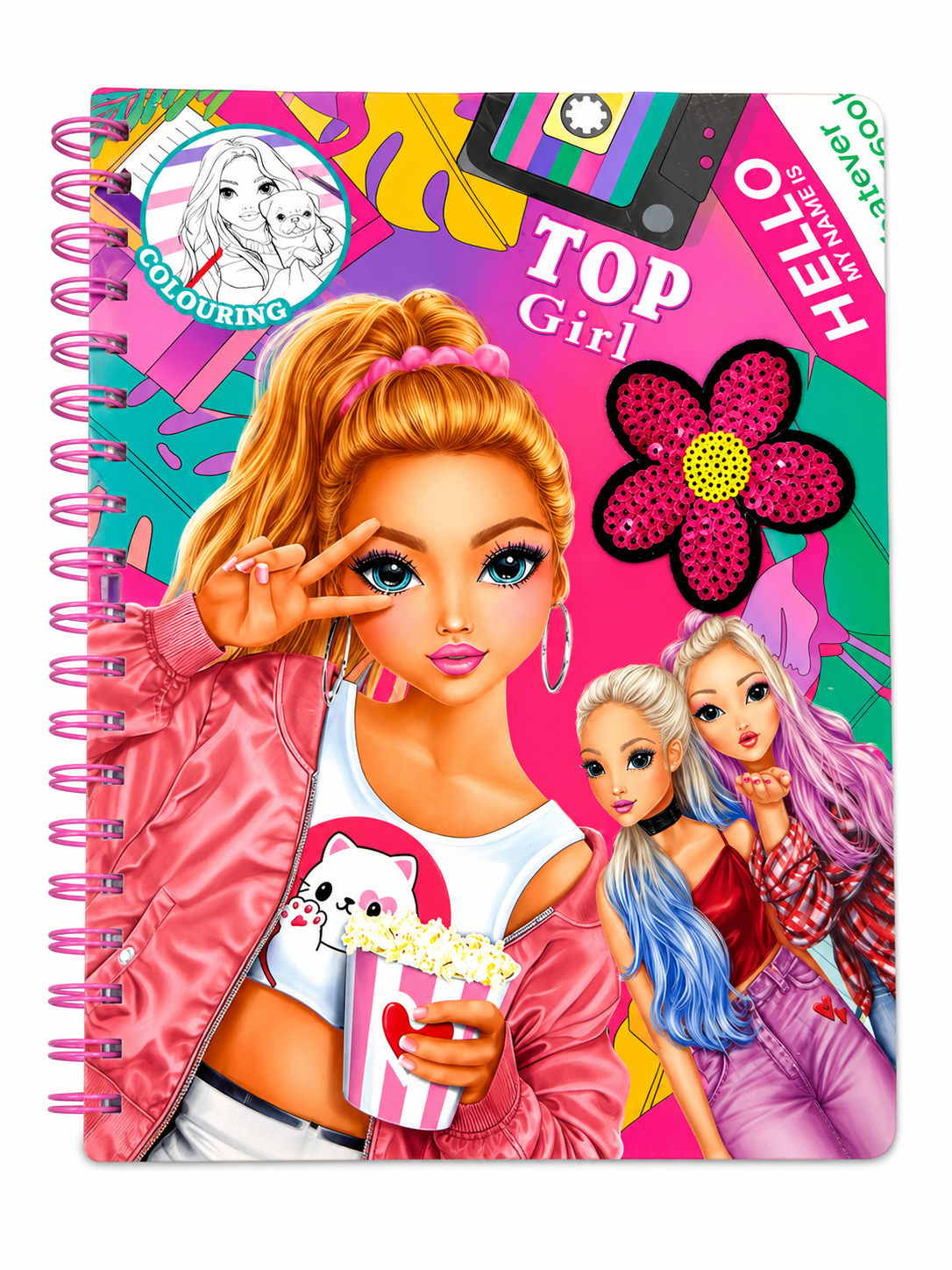 Carte de colorat Top Girl cu spirala - Diferite modele