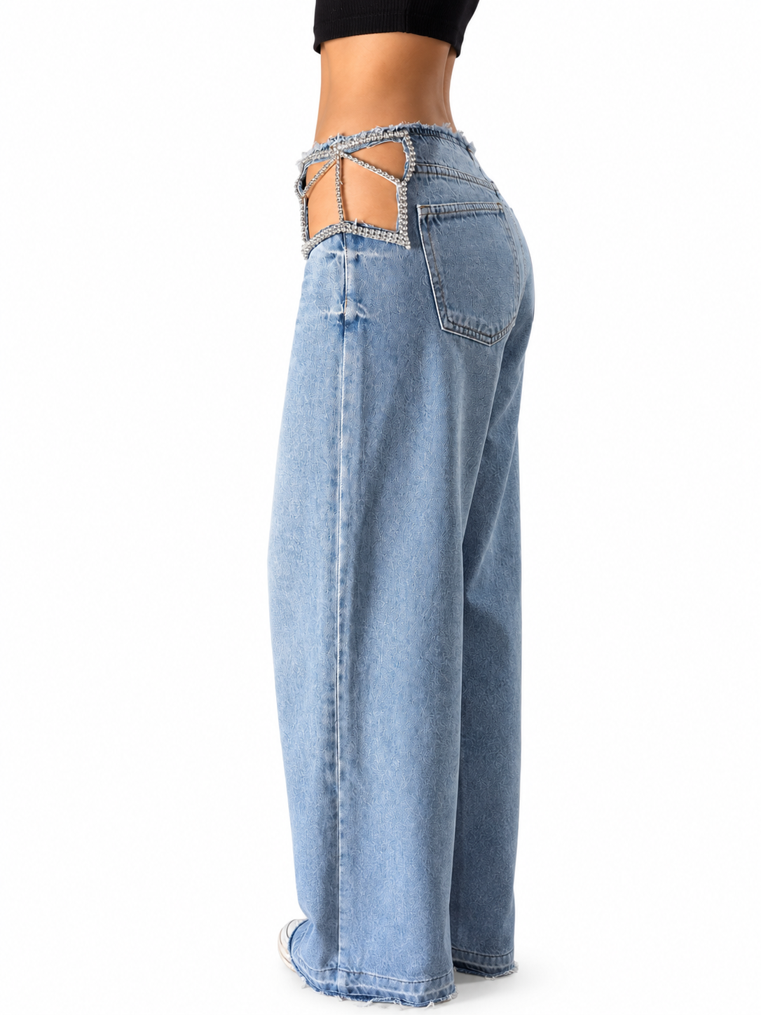 Blugi Dama Glam Cut cu Strasuri