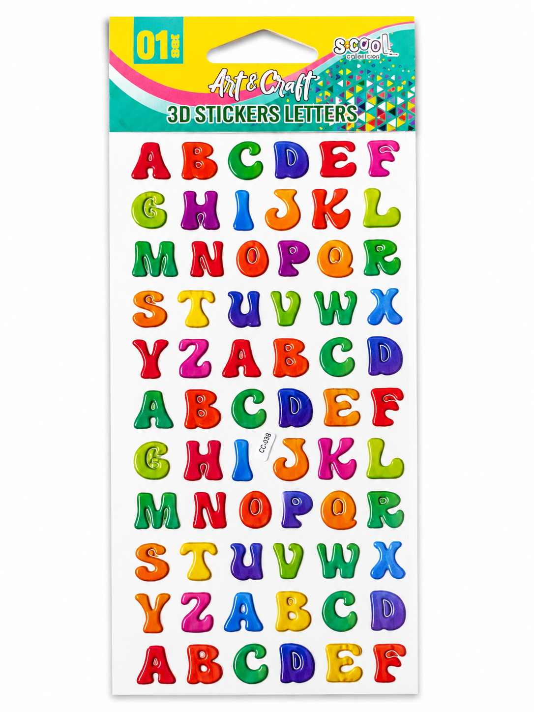 Abtibilduri 3D cu litere colorate - Art & Craft