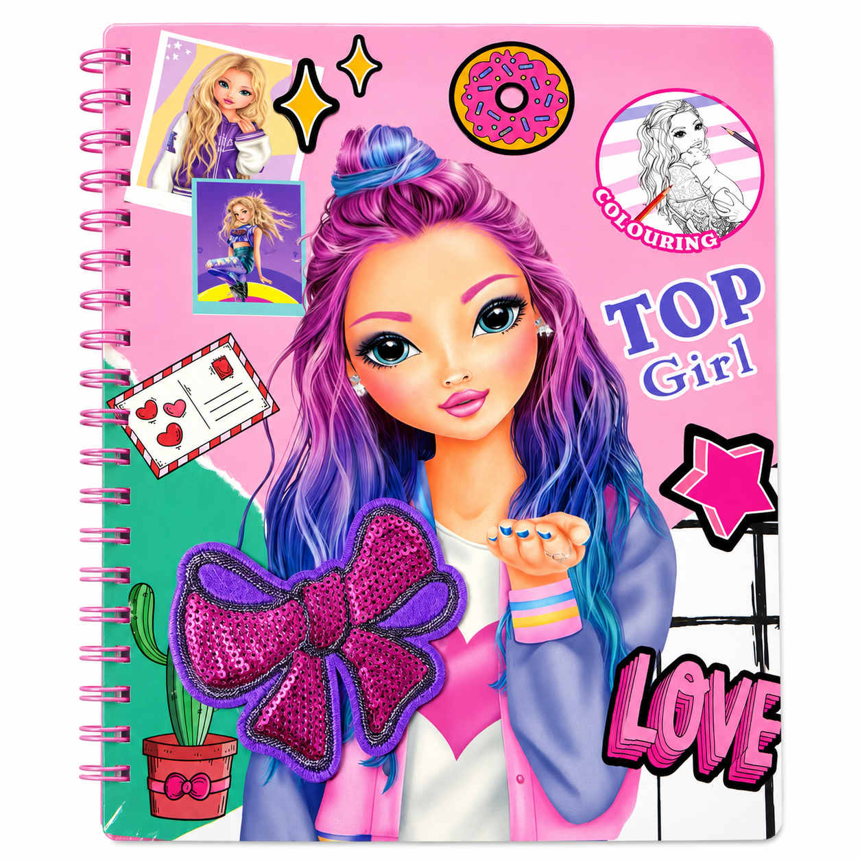 Carte de colorat Top Girl cu spirala - Diferite modele