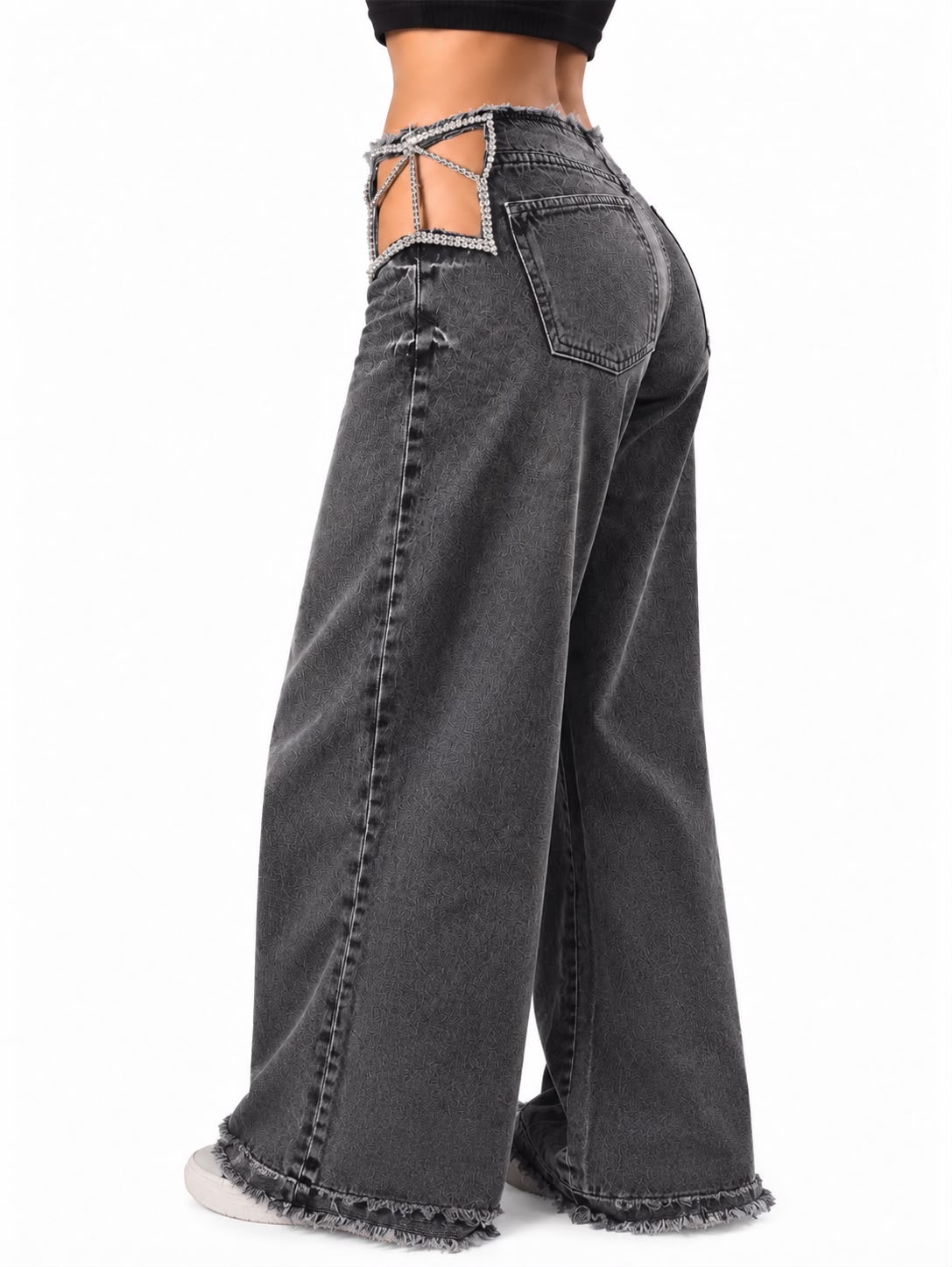 Blugi Dama Glam Cut cu Strasuri