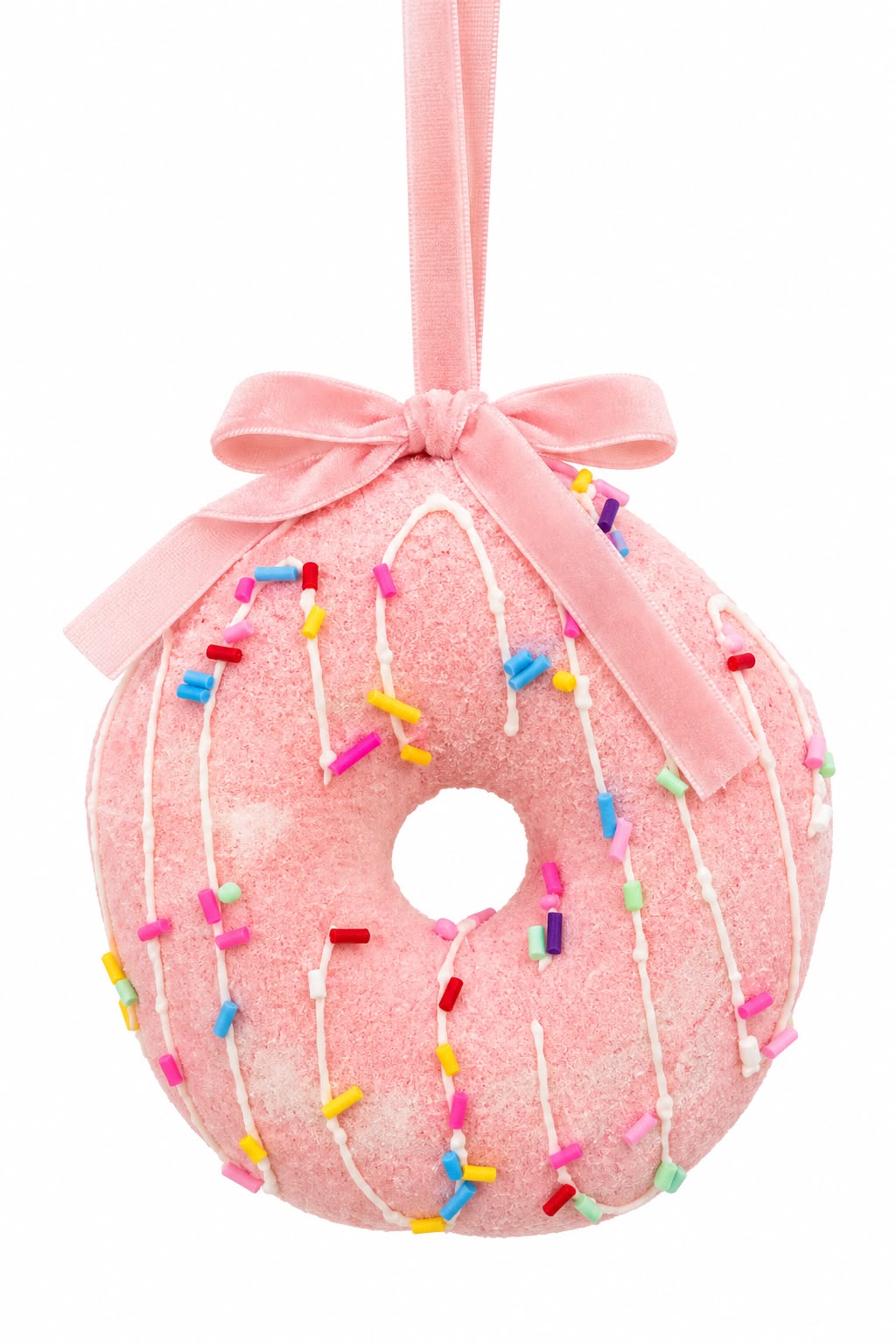 Ornament de Craciun pentru Brad in Forma de Gogosa, cu Fundita si Decoratiuni Colorate – 4 Culori