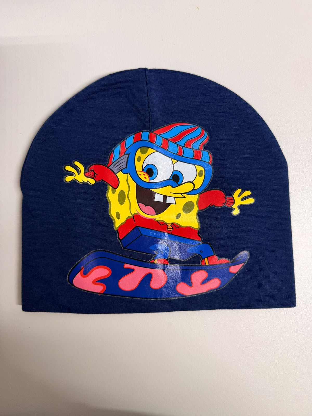 Căciulă bleumarin pentru copii, cu imprimeu snowboarder