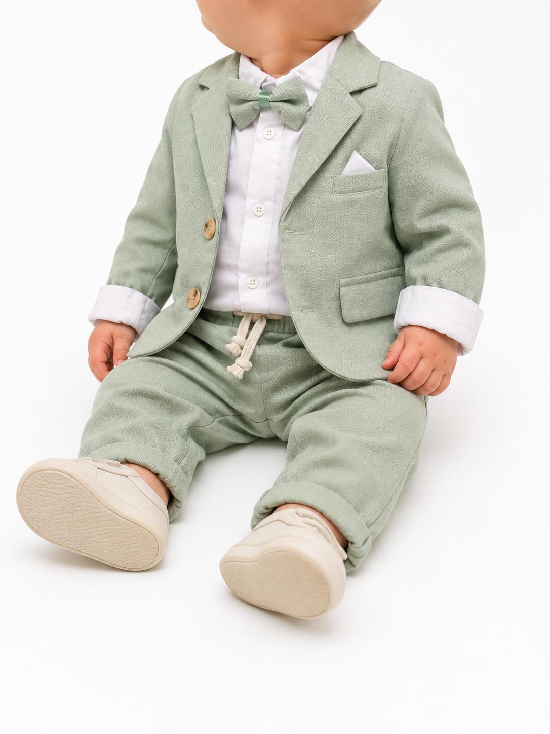 Compleu elegant bebe baieti cu sacou, camasa si pantaloni