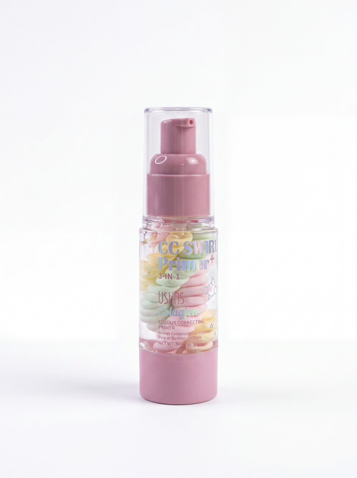 CC Swirl Primer 3 in 1, primer corector cu colagen, 30 g USHAS