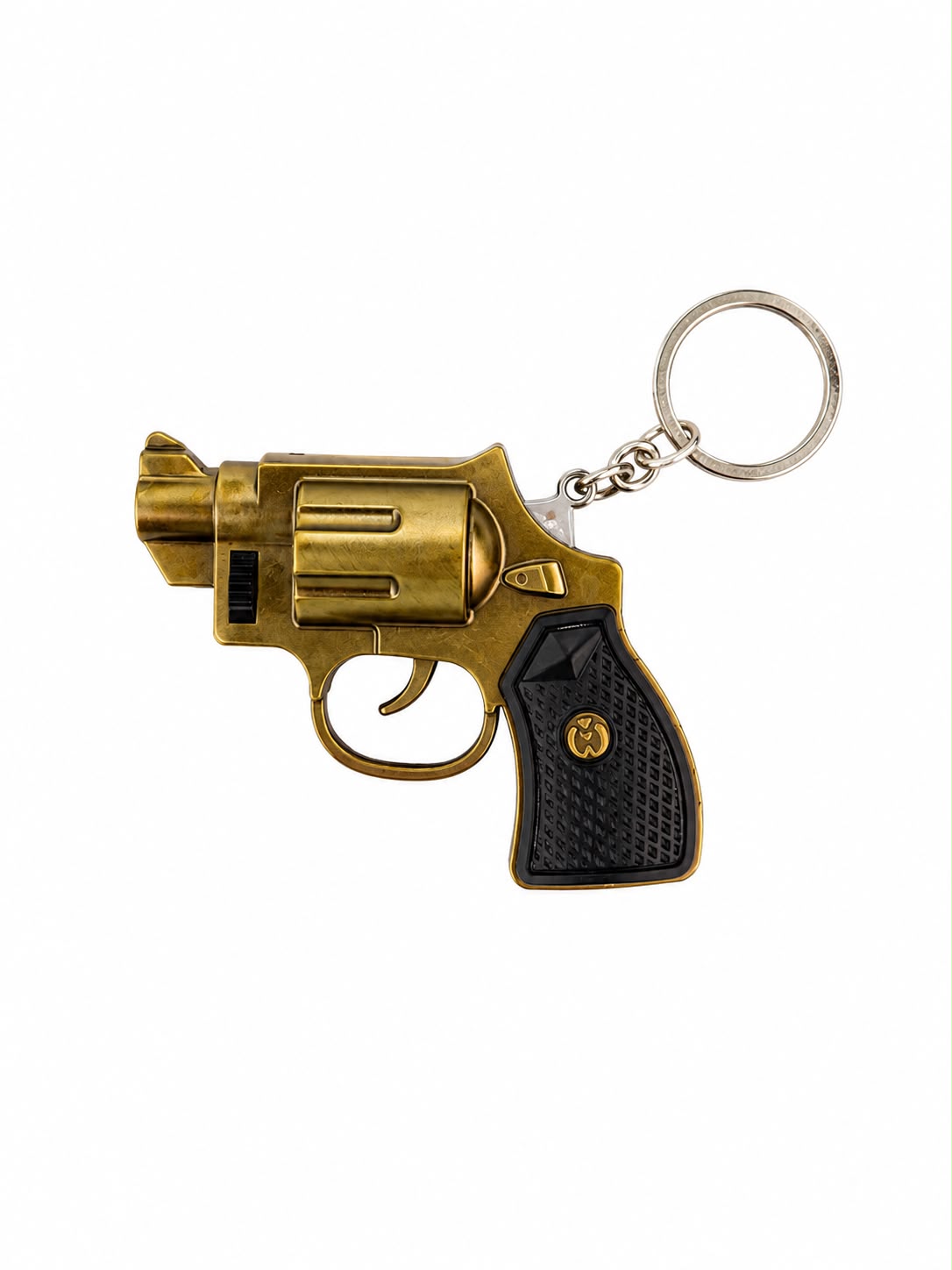 Breloc tip revolver – auriu cu negru