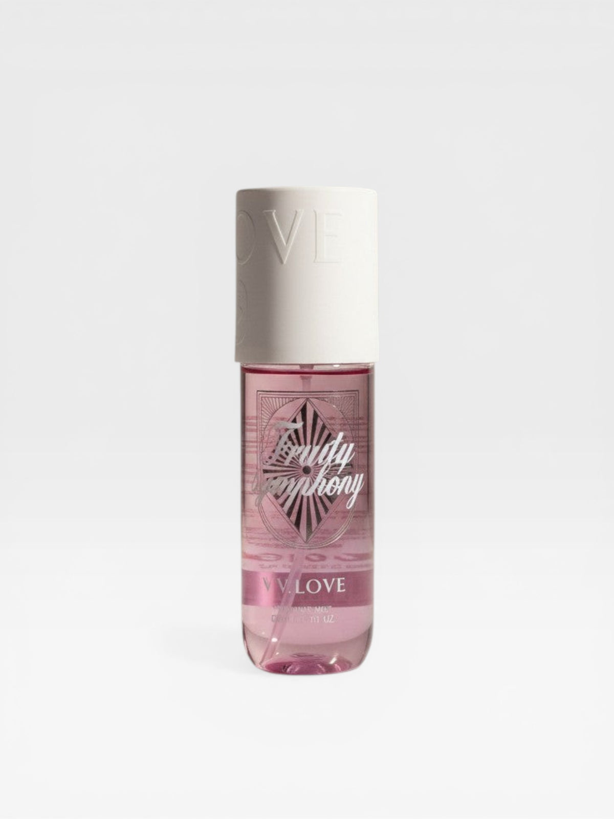 eRamis Fruity Symphony Fragrance Mist in a pink bottle with a white cap, 250ml.