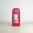 eRamis white teddy bear with pink dress and "I Love You" sign, inside a pink gift box with a rose.