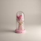 eRami preserved pink rose under glass dome with LED lights, a romantic gift.