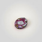 eRamis round floral print compact mirror with pink bow and double magnification