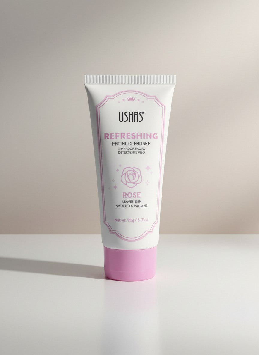 Gel de Curatare Faciala USHAS Refreshing Cleanser cu Extract de Trandafir, 90g