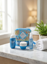 Travel Kit Diamond Aqua, set cadou corp – body mist 40 ml, gel de dus 90 ml, crema de corp 50 ml