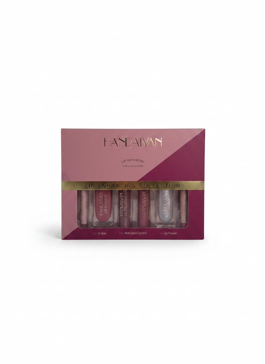 Lip Enhancing Collection, set buze 6 piese (creion contur, ruj lichid mat, lip plumper)