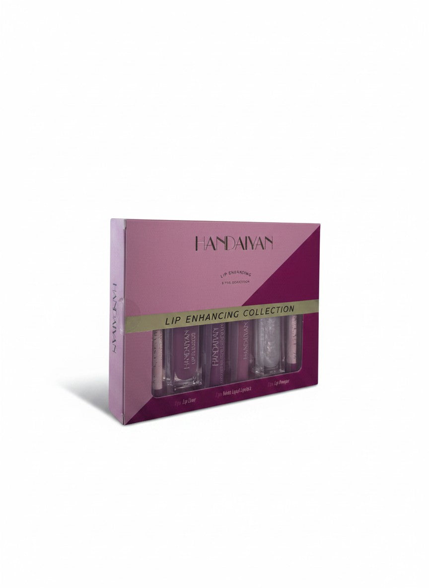 Lip Enhancing Collection, set buze 6 piese (creion contur, ruj lichid mat, lip plumper)