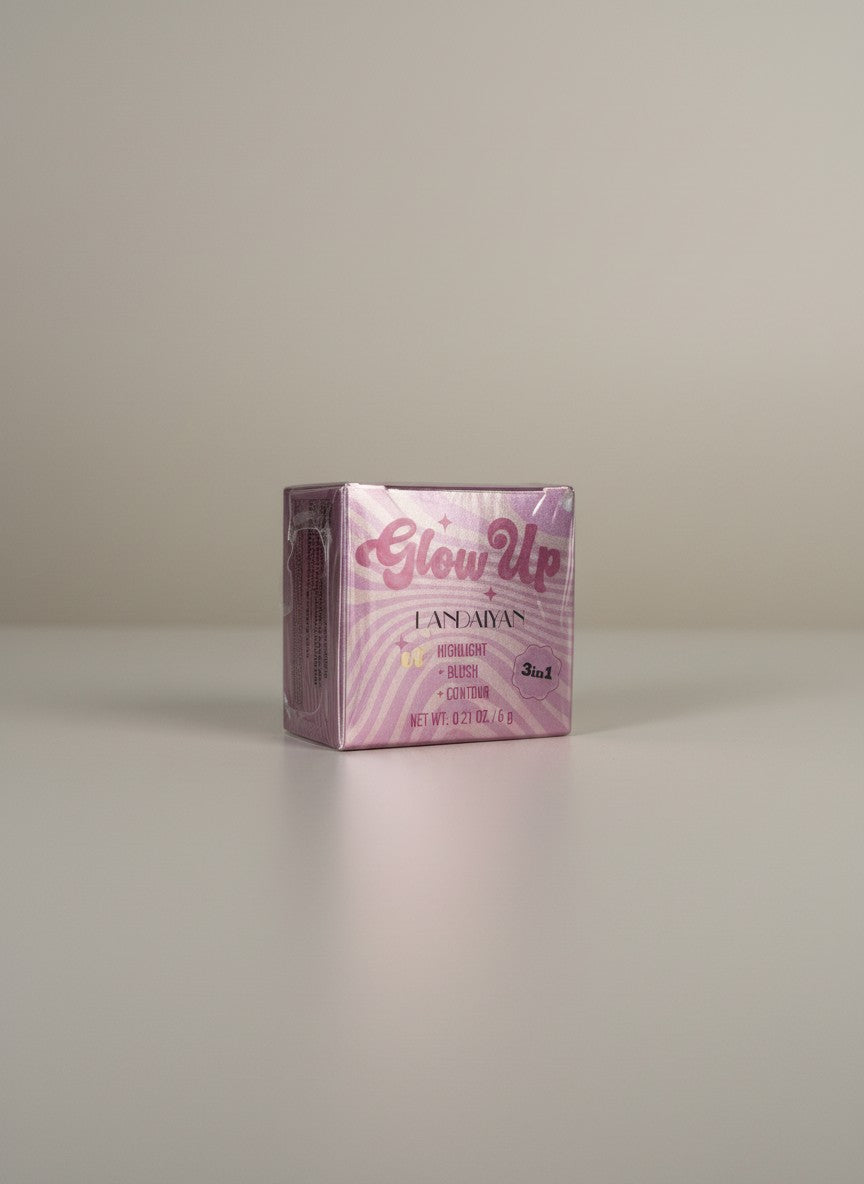 Paleta Machiaj 3 in 1 Handaiyan Glow Up - Iluminator, Blush si Contur, Nuanta 03, 6g