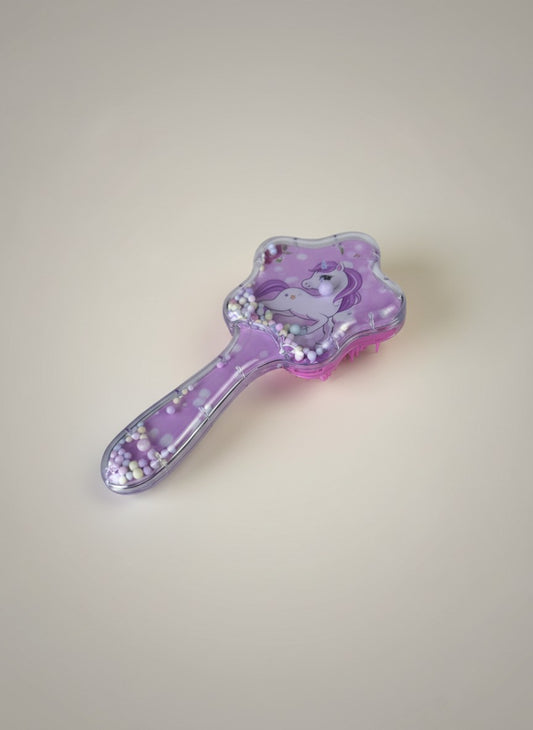 Perie de Par pentru Copii in Forma de Stea, Design Unicorn cu Bilute Colorate