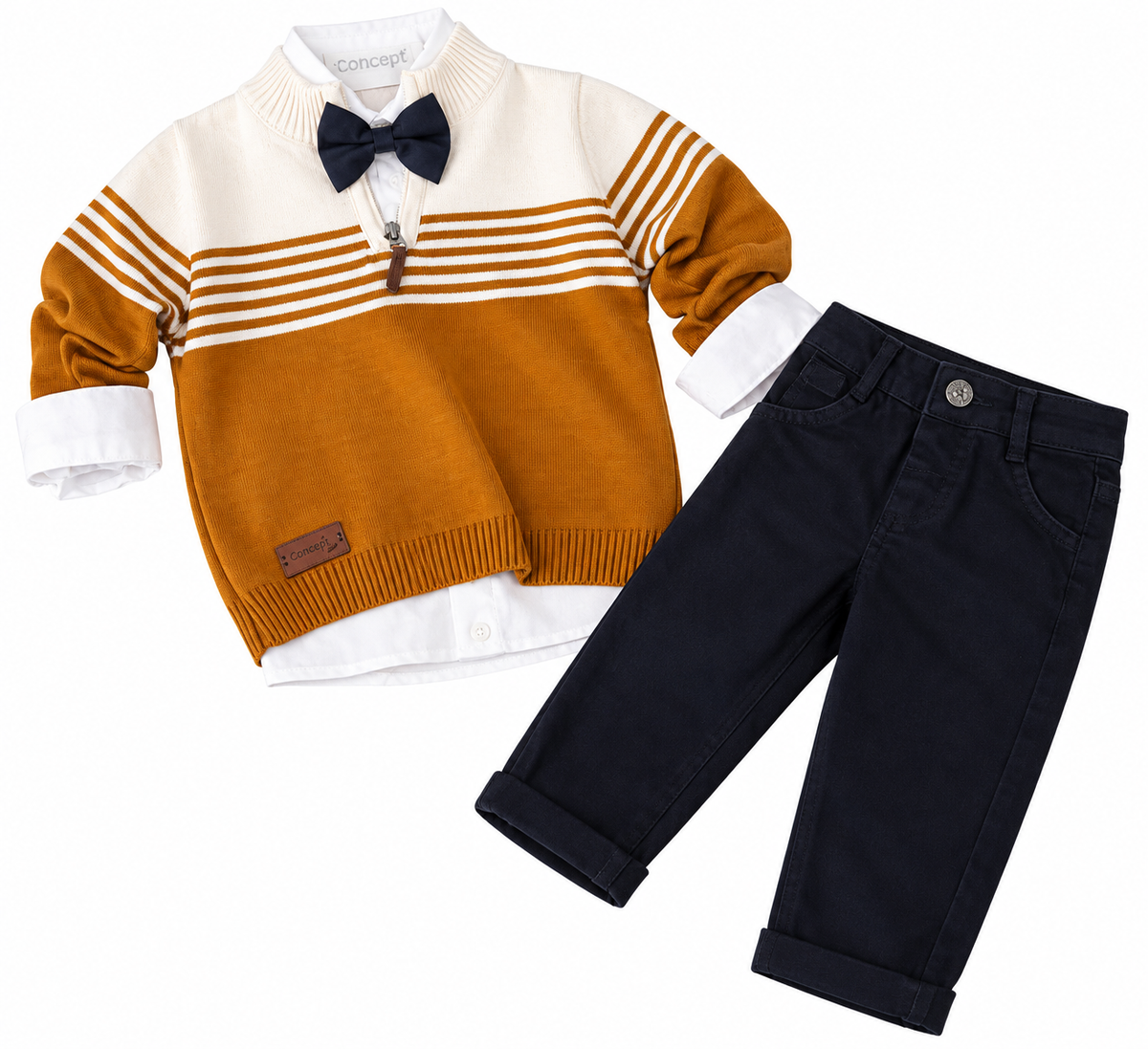 Compleu elegant baieti 3 piese – pulover, camasa si pantaloni