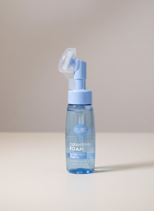 Spuma de Curatare Faciala USHAS Amino Acid Bubble cu Perie de Masaj, 150 ml