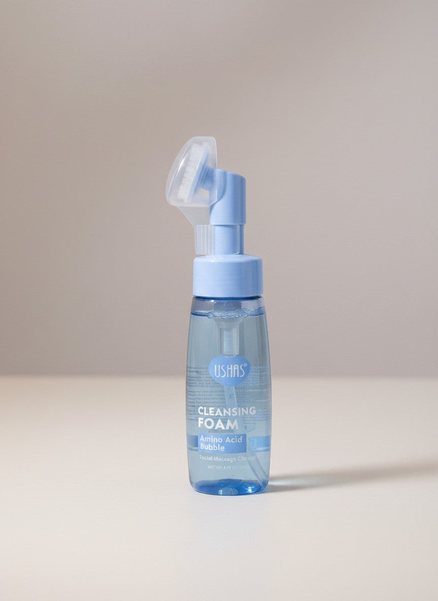 Spuma de Curatare Faciala USHAS Amino Acid Bubble cu Perie de Masaj, 150 ml