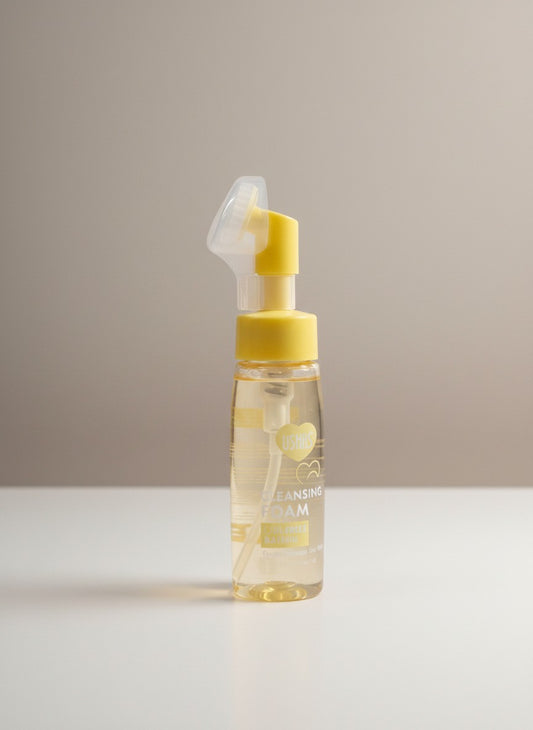 Spuma de Curatare Faciala USHAS Coconut Bubble cu Perie de Masaj, 150 ml