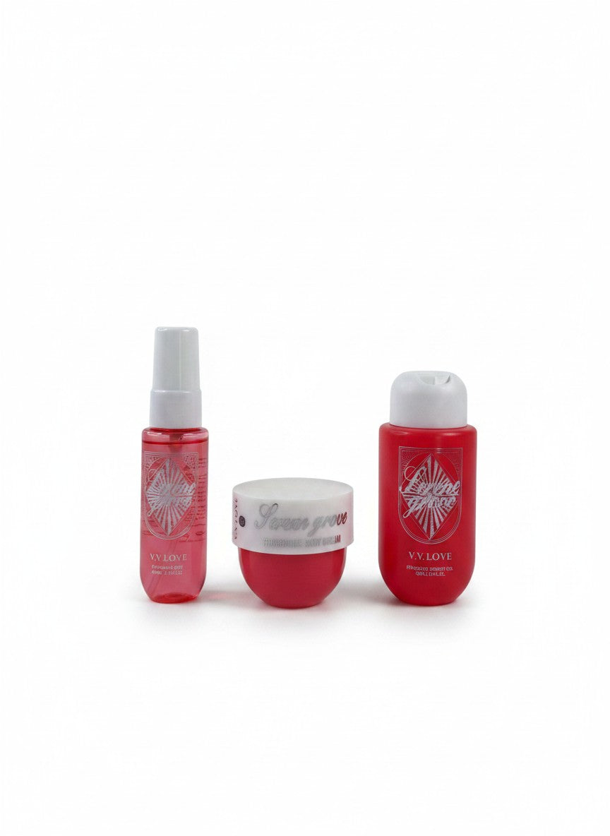 Travel Kit Serene Grove, set cadou corp – body mist 40 ml, gel de dus 90 ml, crema de corp 50 ml